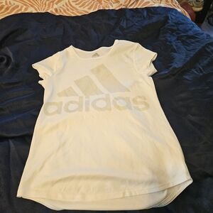 Adidas Girls White Tee with Logo
